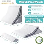 Wedge Pillow for Sleeping, Orthopedic Bed Wedge Pillow Set, 15-in-1 Adjustable Memory Foam Wedge Pillow Post Surgery, 9 &16 & 20 inch Height 3-in-1 Incline Pillows Wedges for Acid Reflux/Snoring