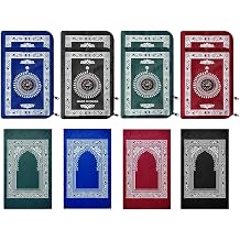 Portable Travel Prayer Mat,8 Pieces Portable Muslim Islamic Prayer Mat,Polyester Prayer Rug,4 Colors Muslim Prayer Carpet with Pocket for Islamic Gifts Ramadan Family Trips60 cm x 100 Cm