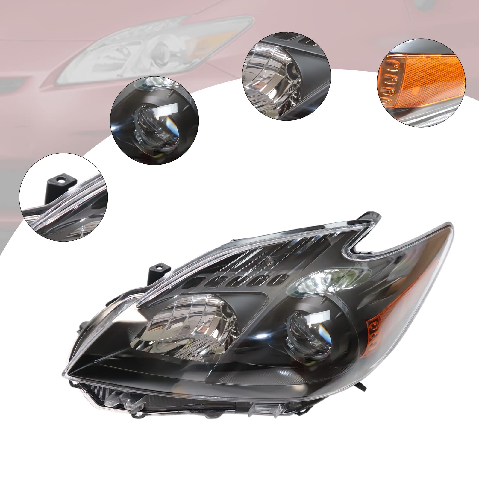 Amazon.com: LYNICESHOP Front Headlight, Clear Headlight for Toyota