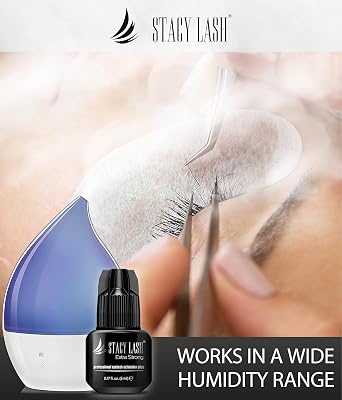 STACY LASH Extra Strong Lash Extension Glue (0.17fl.oz / 5ml) / 0.5-1 Sec Dry/Retention 8 Weeks/Black Adhesive/Professional Supplies for Eye Lash Extensions