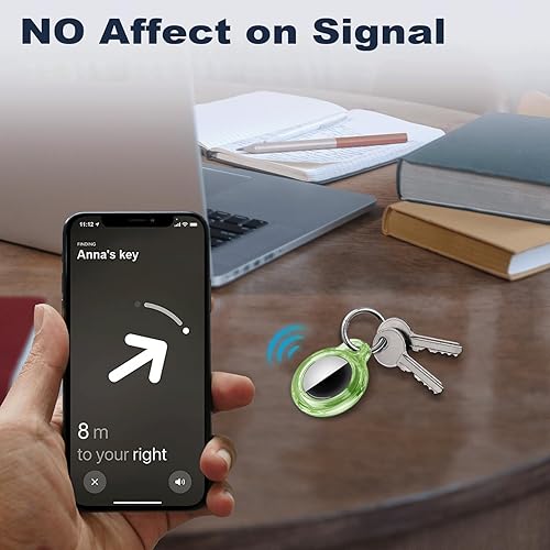 Miniatura 16 de Funda para AirTag con llavero, a prueba de golpes y antiarañazos, accesorios para localizadores GPS, para bolsos y maletas, transparente F5-Clear