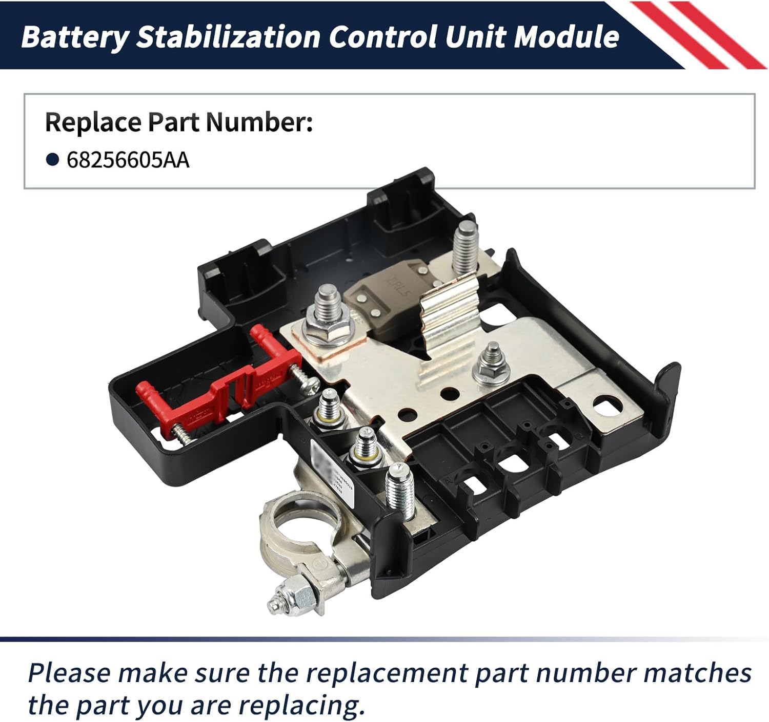 68256605AA Battery Stabilization Control Unit Module Fit for Jeep Renegade 2015 2016 2017 2018 2019 2020 2021; for Fiat 500X 2016 2017 2018 i4 engine Battery Control Unit Accessories