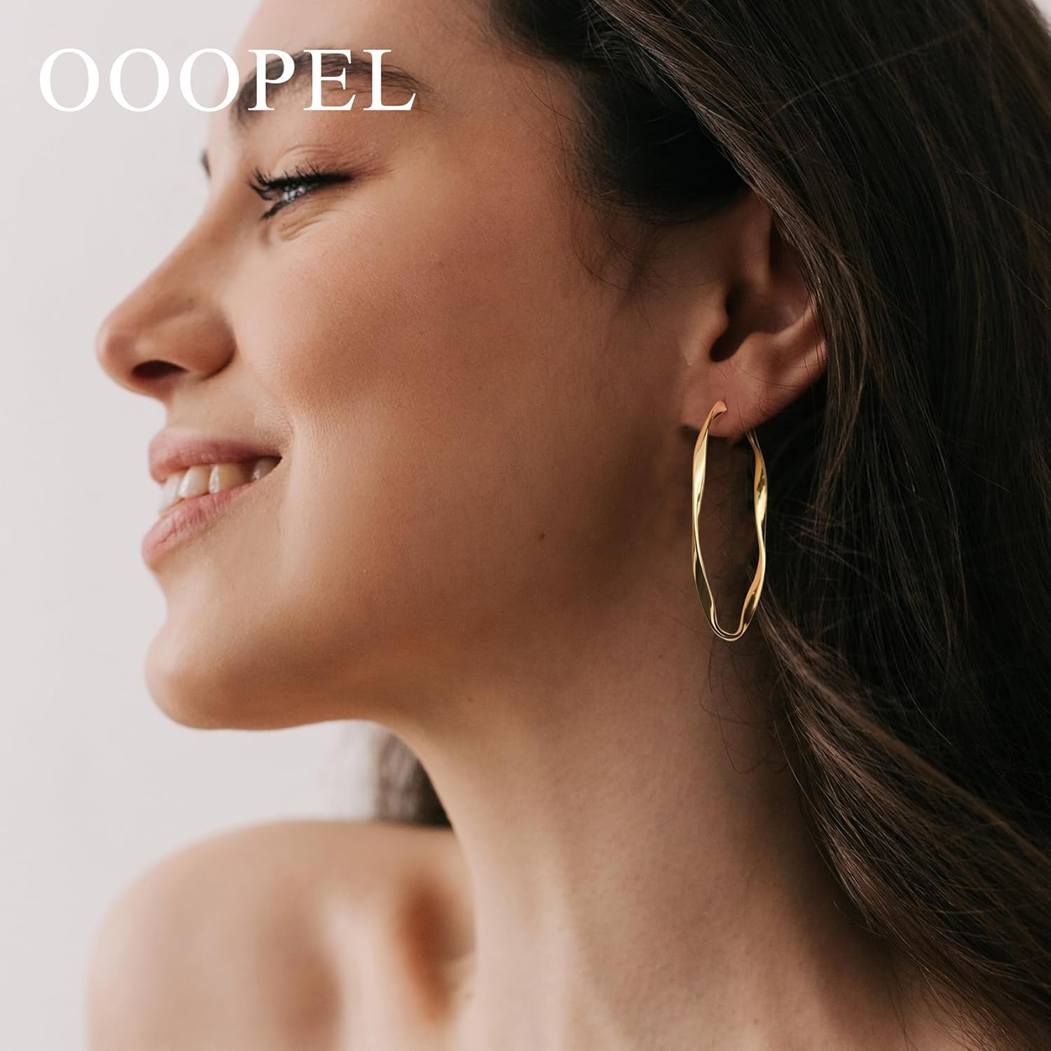 OOOPEL Gold Hoops Earrings for Women, Big 925 Sterling Silver Hoop Earrings Lightweight Hypoallergenic Sterling Silver Hoop Earrings for Women 30MM 40MM 50MM 60MM - Image 4