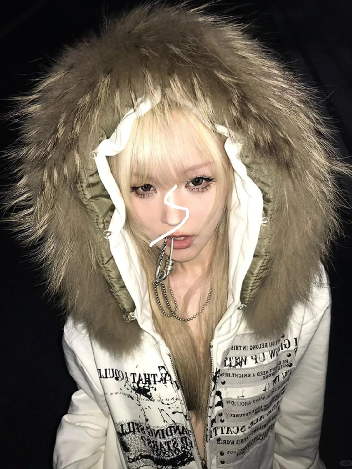 ジャケット・アウター 00s punk grunge fur jacket y2k Y2k Zip up Hoodie Fur Graphic Jacket Emo Goth Grunge Martinique | Ubuy