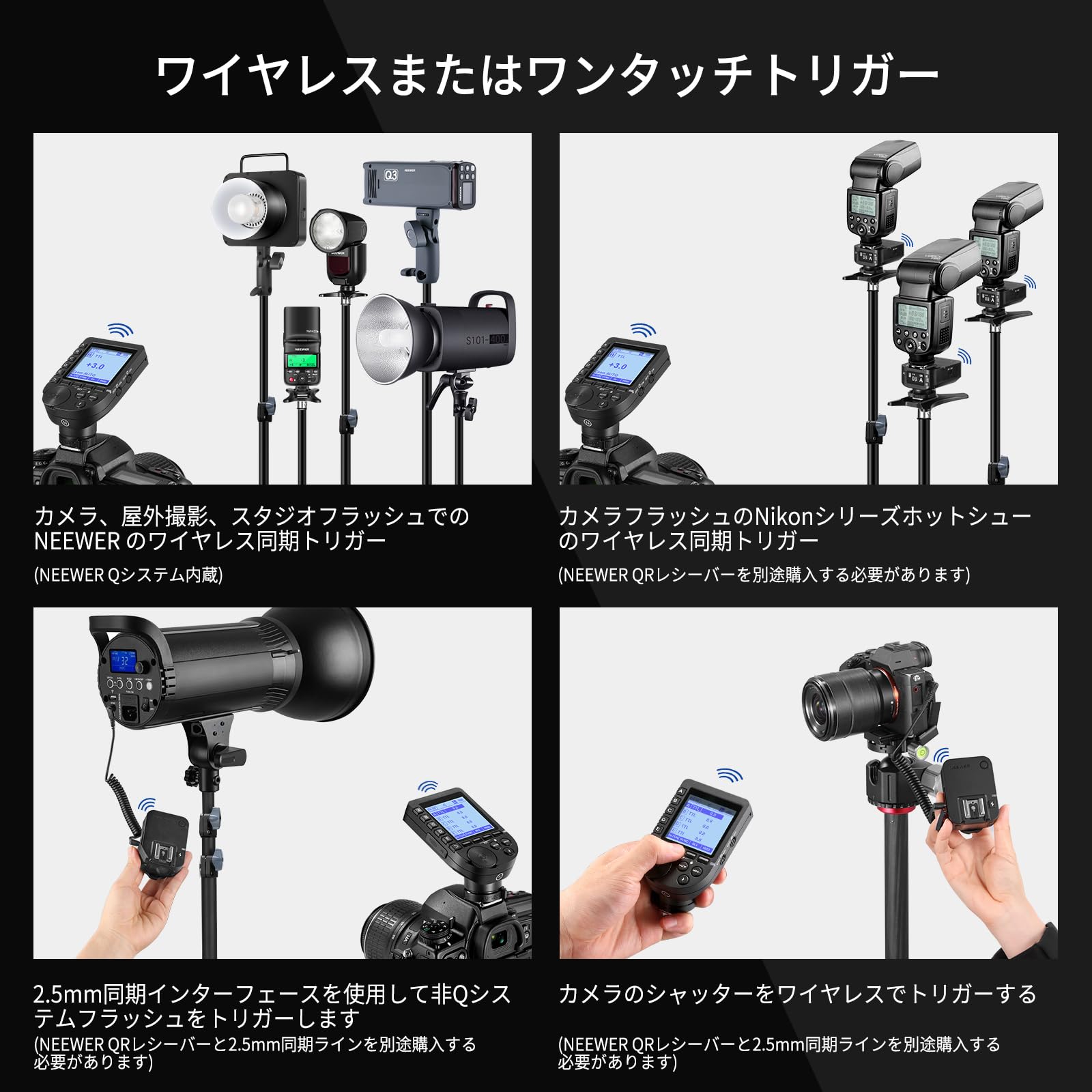 Amazon | NEEWER アップグレード版 QPRO-N TTL ワイヤレスフラッシュ 