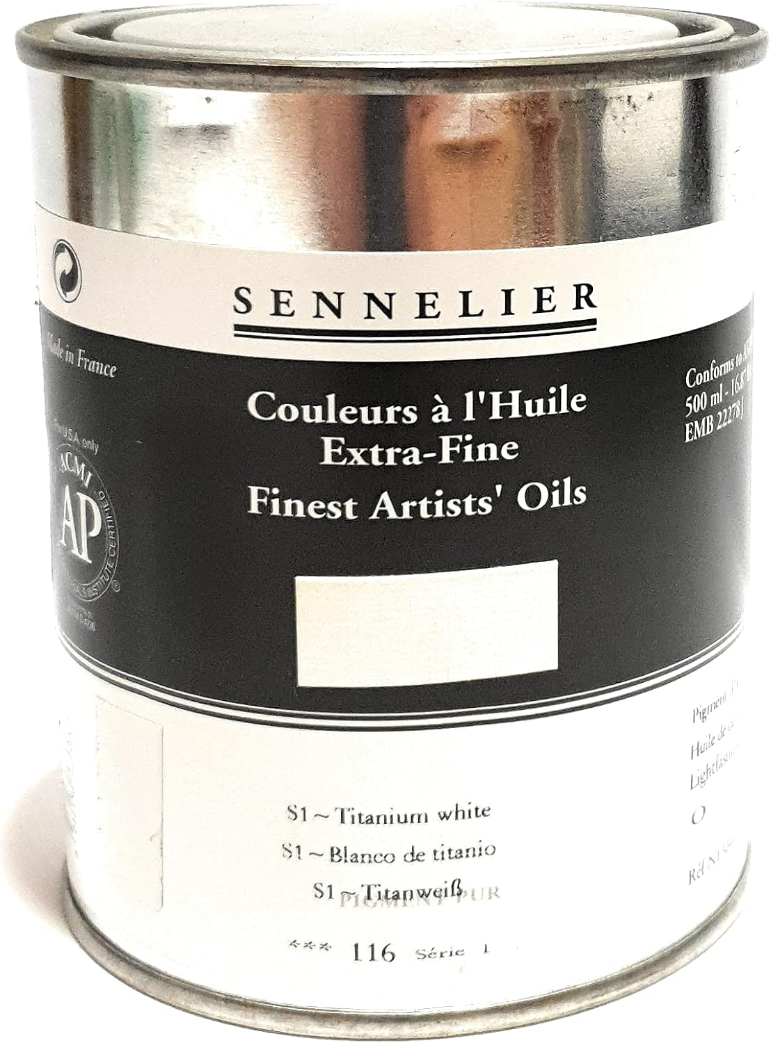 Sennelier Artists Color Oil Paint, 500ml, Titanium White