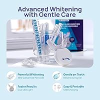 Vista 11 de Kit blanqueador de dientes Whitebite Pro para dientes sensibles – Luz LED dual + Gel de peróxido de carbamida al 35% + Gel remineralizante