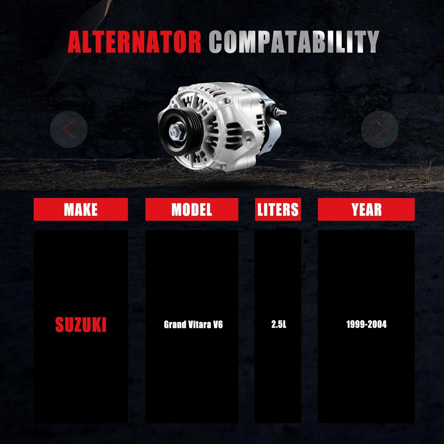 80 Amp/12 Volt Alternator Replacement for Suzuki for Grand Vitara 1999-2004, High Output Alternator Replaces OE 334-1426 102211-1430 400-52341