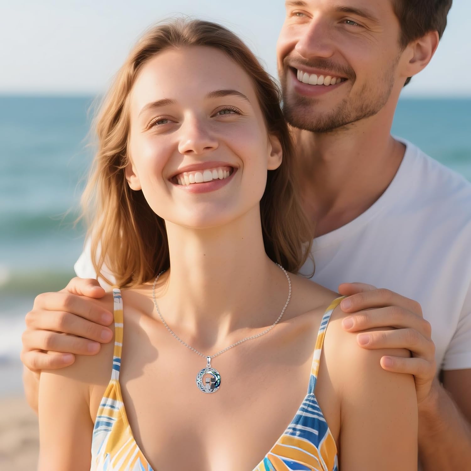 CRMAD Cat Necklace Sterling Silver Celtic Moon Pendant Crystal Jewelry Gifts for Women Men - Image 5