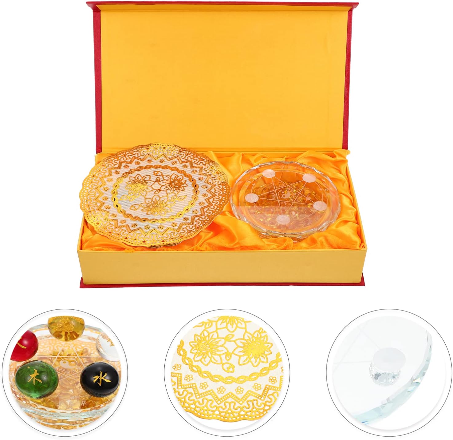 1set Five-Element Feng Shui Glass Ornament Base for Home Decoration Chakra Therapy and Meditation Decor Positive Energy and Relaxation Your Space