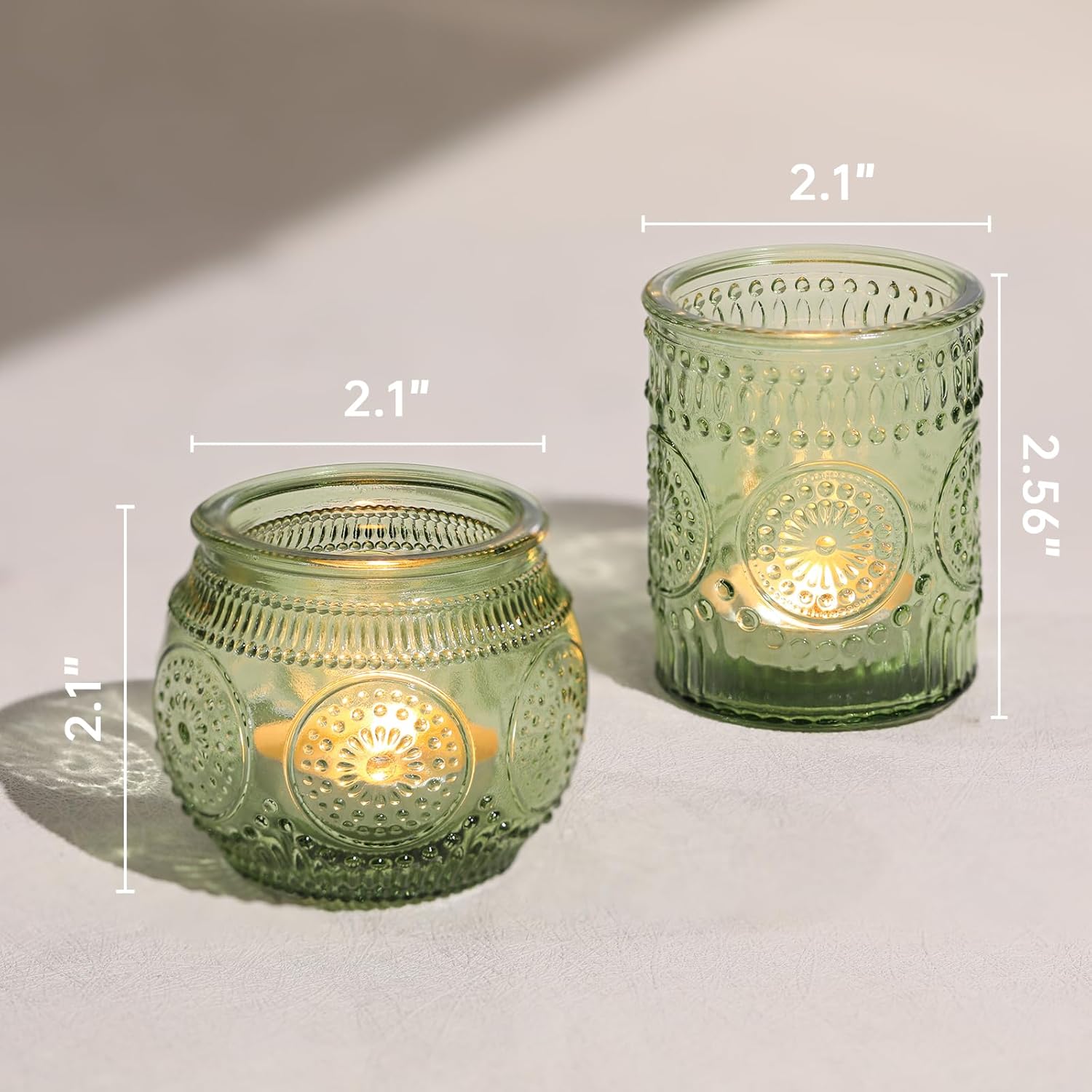 30pcs Assorted Green Votive Candle Holders Bulk, Fall Baby Wedding Shower Decorations,Tealight Candle Holder for Table Centerpieces Decorations, Boho Tea Party Decor, Bridal Shower Gifts for Guests