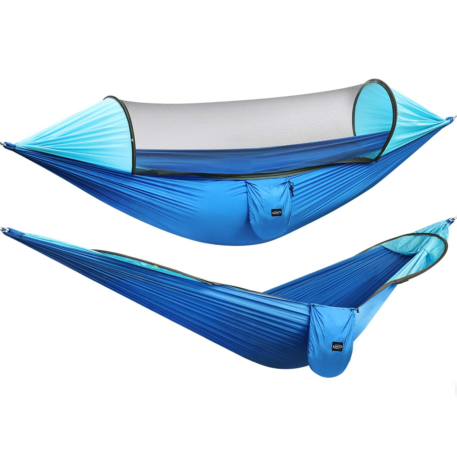 G4Free Large Camping Hammock with Mosquito Net Pop-up Parachute Lightweight Hanging Hammocks Tree Straps Swing Hammock Bed...