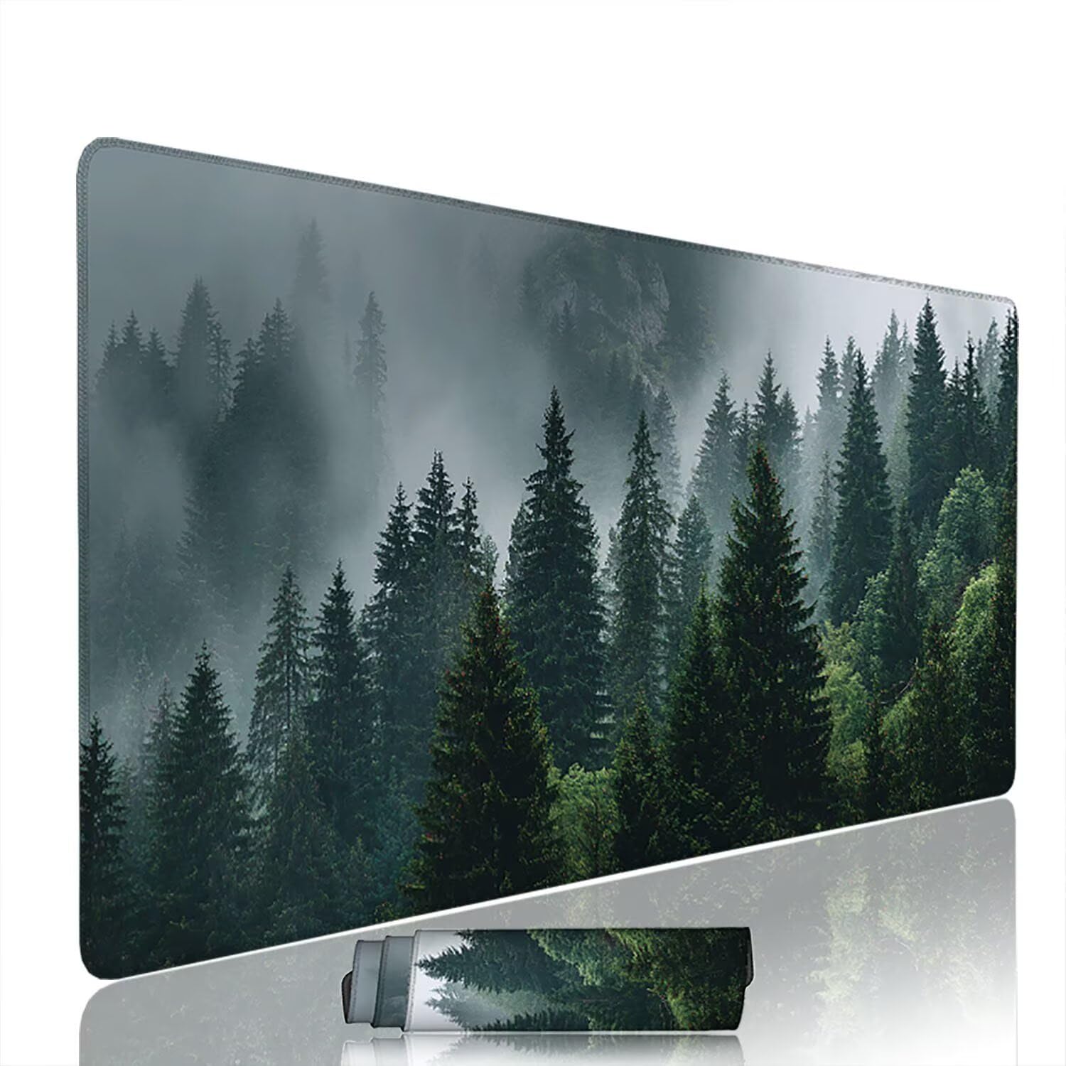 Podkładka pod mysz z krajobrazem pod mysz pod mysz pod mysz do gier XXL 1200 x 600 x 3 mm podkładka pod mysz gumowy las duża podkładka pod rękę gracz akcesoria wodoodporne PC, do klawiatury laptopa w