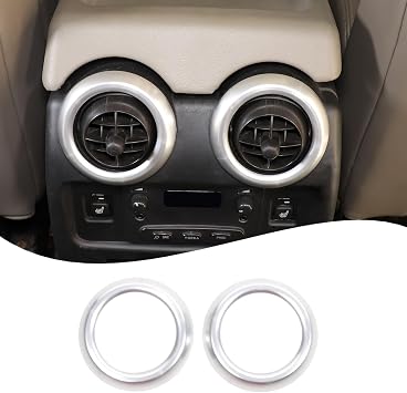 Car Rear Air Vent Outlet Ring Cover Trim Compatible with Hummer H2 2003-2007 Car Rear Exhaust Vent Panel Cover Ring Interior Decoration Accessories Silver