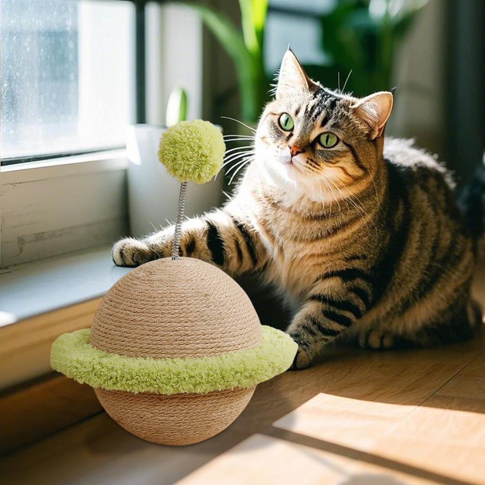 Palla tiragraffi per gatti in sisal, giocattolo per gatti, con rompicapo, protezione dei mobili, giocattolo per alleviare la noia, per gattini, cuccioli, animali domestici