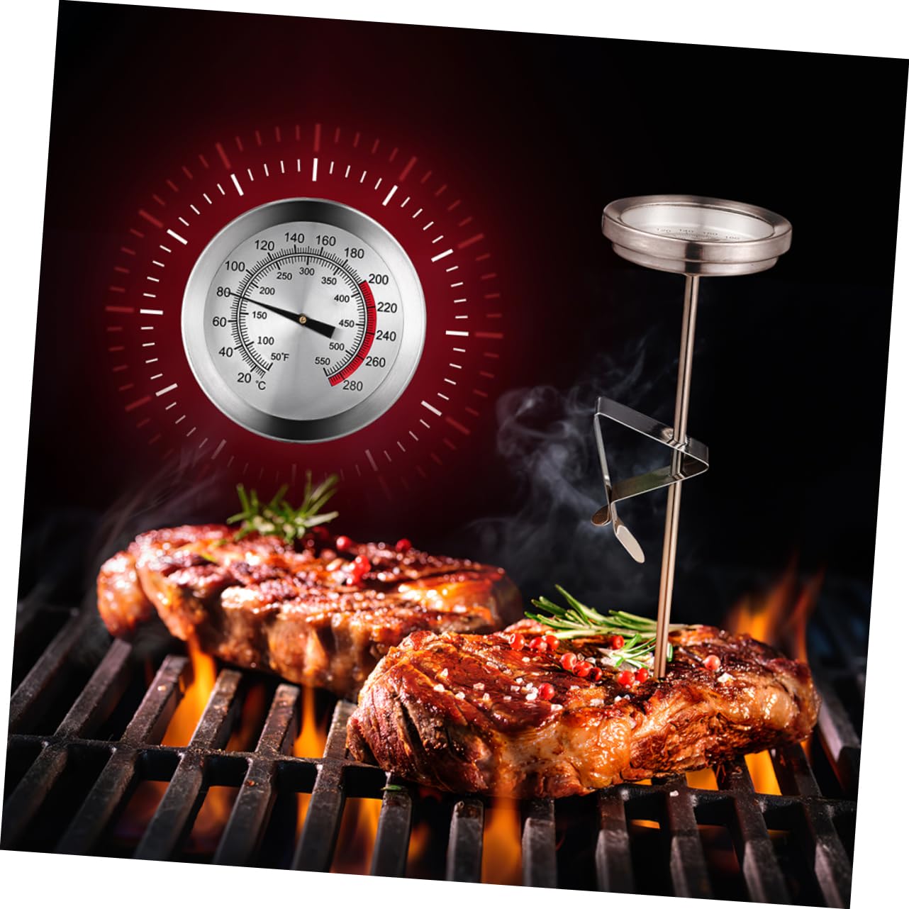 MAGICLULU 2pezzi Termometro Da Cucina Inossidabile Con Punta Sottile Per Bbq Frittura e Cottura Di Carne Misurazione Rapida e Precisa Della Temperatura Per Ogni Occasione