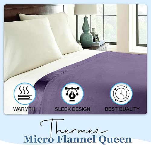 Miniatura 3 de Microcobija de franela Shavel, Púrpura, Full Queen