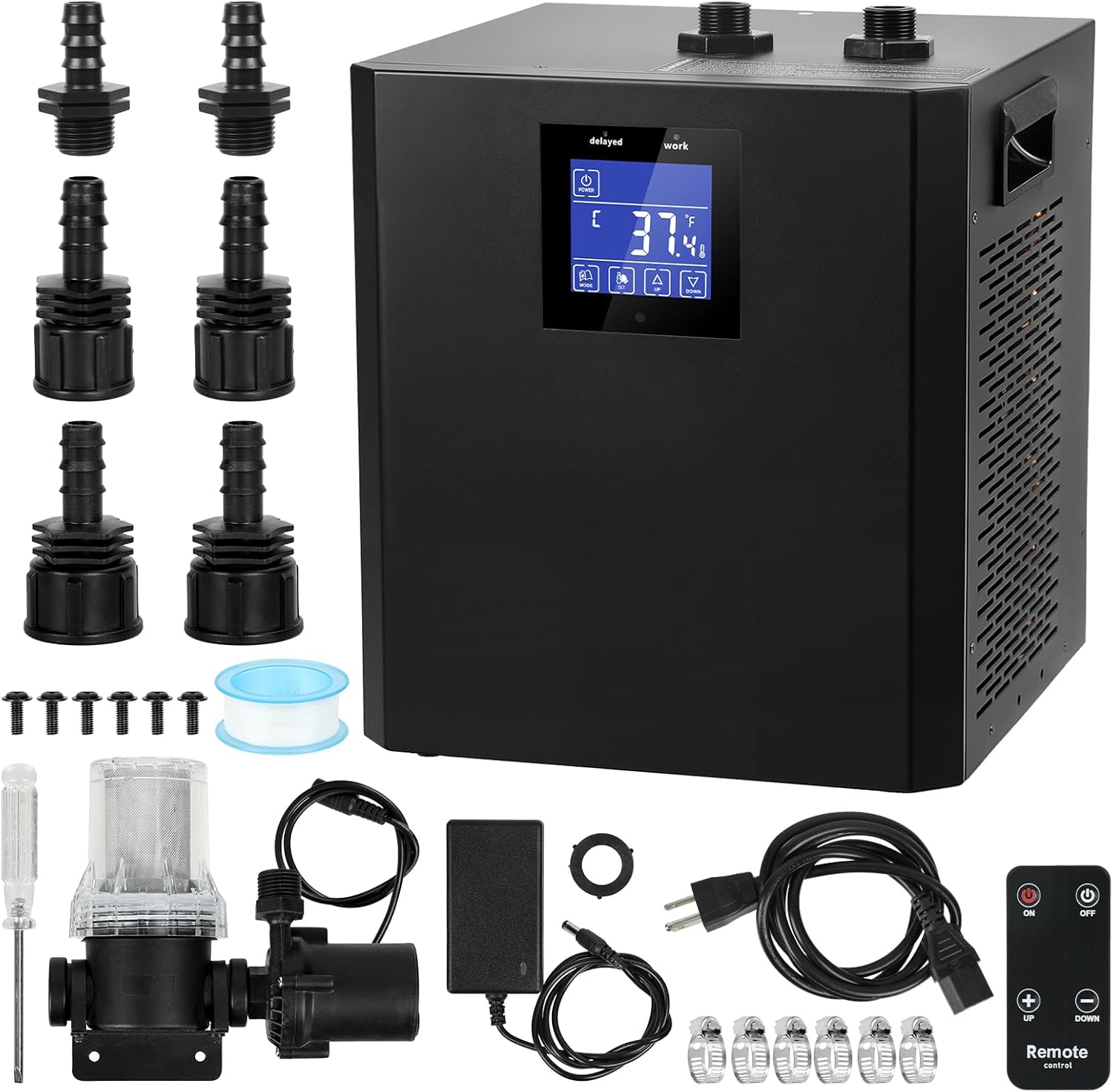 Cold Plunge Chiller, Ice Bath Water Chiller Machine with Pump and Filter, 87 Gallon Capacity, Efficient Cooling System for Athletic Recovery, Easy Setup for Home Gym (Black)