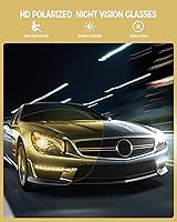 Vista 3 de Night Vision Glasses for Men Women, Anti Glare HD Polarized Sunglasses Driving UV400 Protection