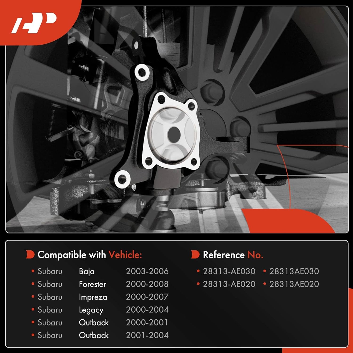 A-Premium 2 x Front Suspension Steering Knuckle Compatible with Subaru Baja 03-06, Forester 00-08, Impreza 00-07, Legacy 00-04, Outback 00-04