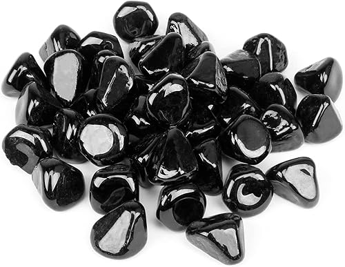 Miniatura 7 de GRISUN Ónix - Diamantes de vidrio templado reflectantes para hoguera, 1 pulgada de alto brillo para chimenea natural o de propano, seguros para