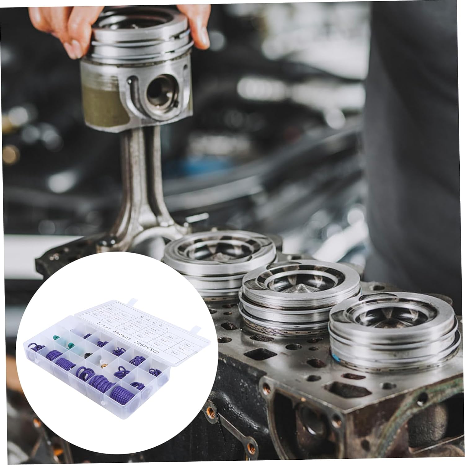 225pcs O- Assortment Kit for Automotive Air Conditioning and Plumbing Repairs Seals High Elasticity and Oil Resistance for Compressor Gasket Sealing