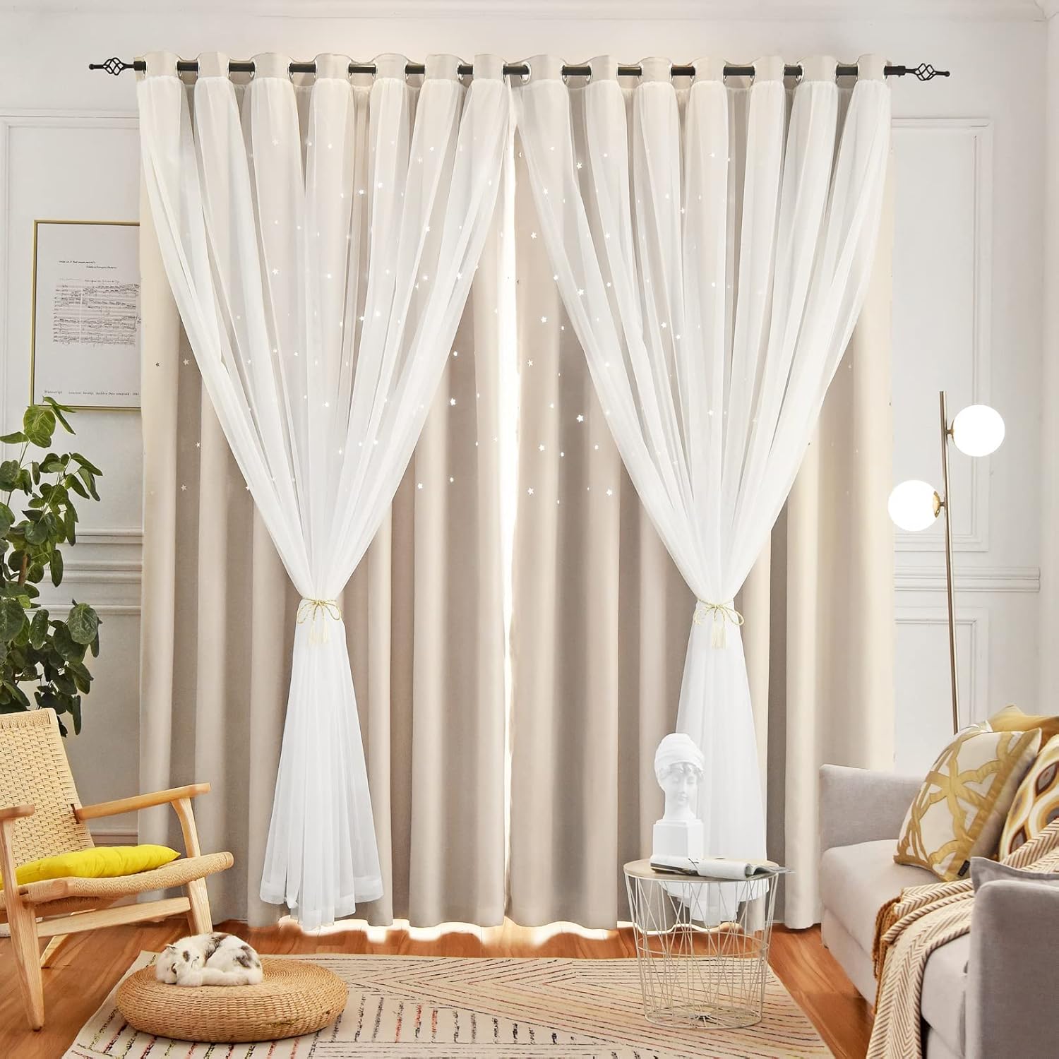 Loyala Star Curtains Double Layer Curtains Blackout