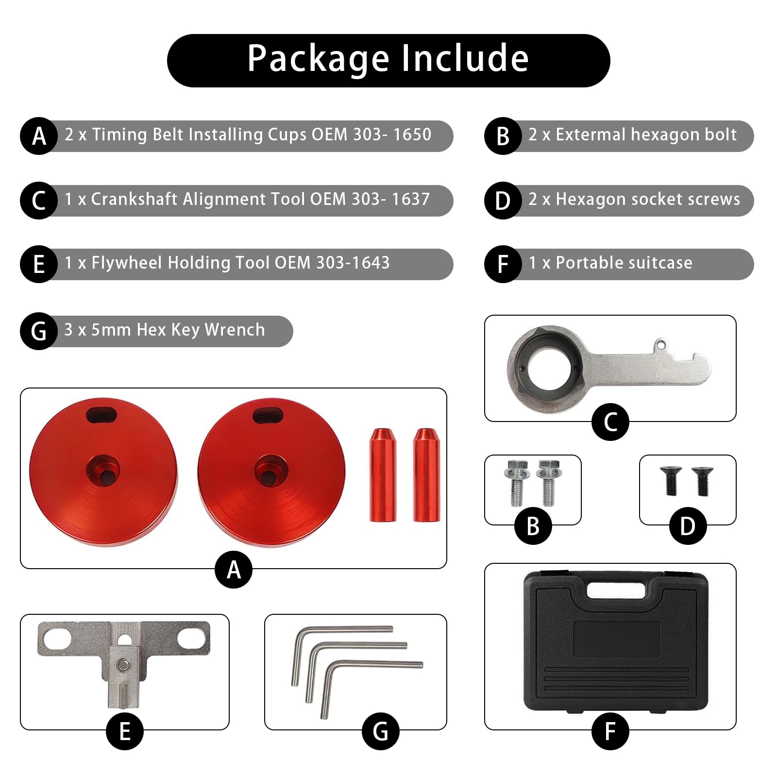 Kit Attrezzi Fasatura Motore Per Ford Focus 2.0 TDCi EcoBlue - Bloccaggio Alberi