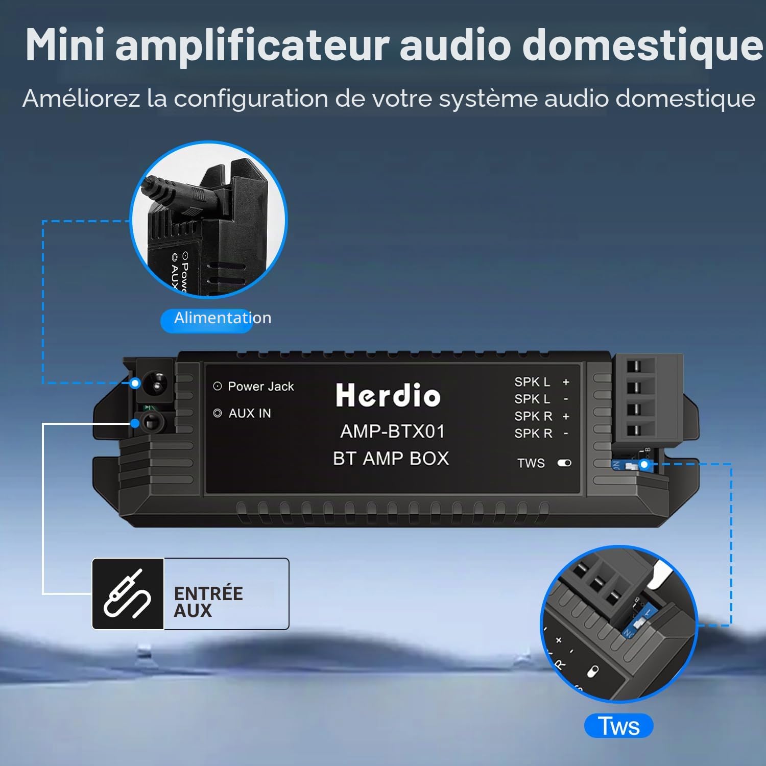 Herdio 4 Pouces 160 Watts Haut-Parleur de Plafond Bluetooth 2 Voies pour Salle de Bain, Cuisine, Terrasse (2 Pièces)