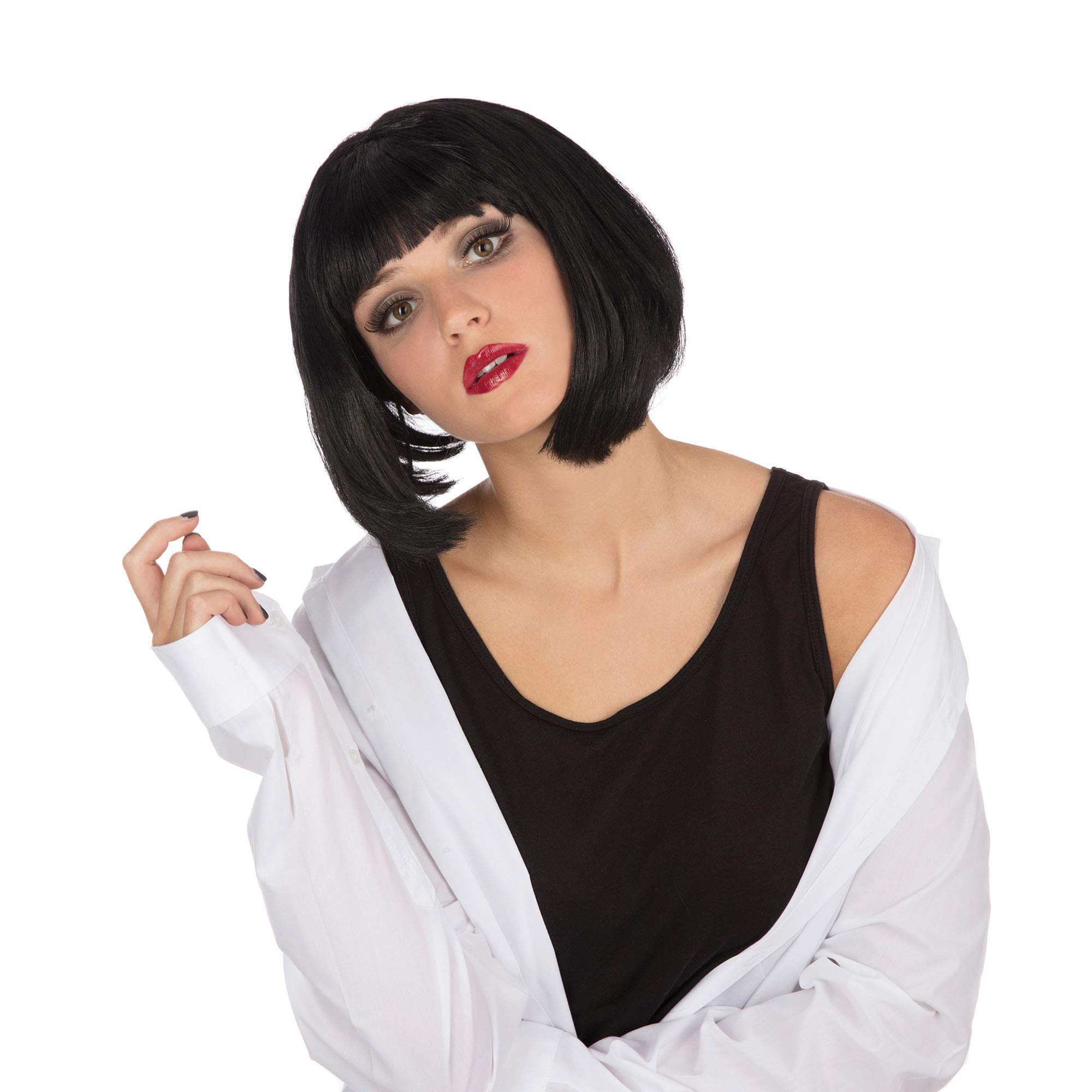 Bristol Novelty BW783 Mia Wig Black, One Size Halloween Halloween
