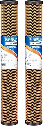 Miniatura 10 de PUREPLUS Cartucho de filtro de agua de sedimentos de carbono CTO para toda la casa de 5 micrones, 20 x 2.5 pulgadas, compatible con C1-20, EP-20,