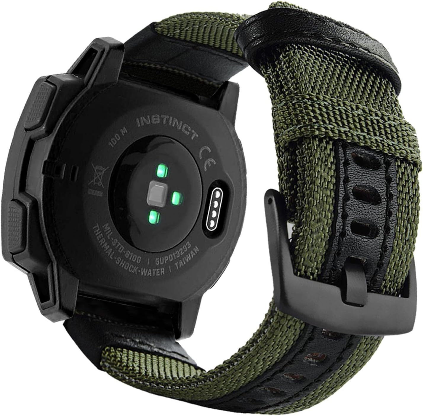 22mm Nylon Military Style Watch Bands for Garmin Instinct/Instinct 2 Solar, Woven Fabric Durable Wristband Strap for Garmin Instinct Tactical/Tide/Esports/Instinct Solar