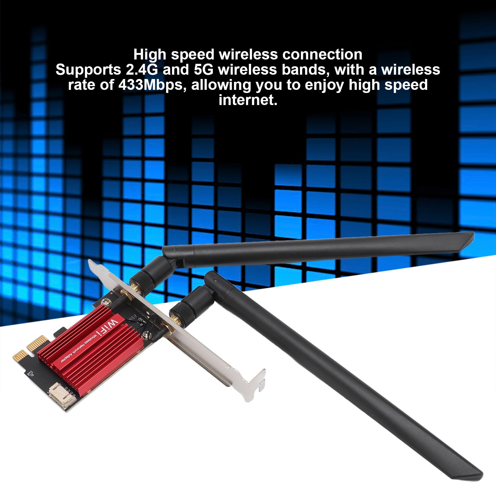 Elprico Adattatore di Rete Wireless, Adattatore di Rete WiFi Dual Band 2.4G 5G, Adattatore per Scheda di Rete Wireless PCIE RTL8821CE PRO AW CB304NF