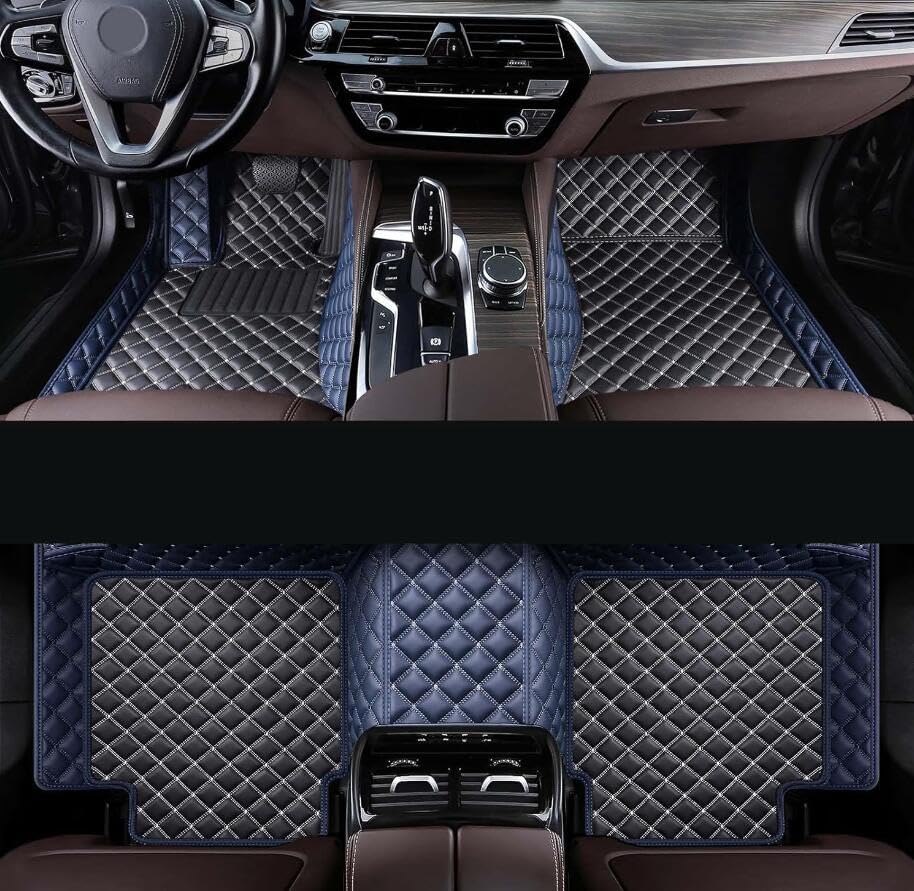 LIODOR Nappa Leather Full Coverage All-Weather car Floor mats, Customized Personalized car Floor mats, Anti Slip Leather car Floor mat Sets, Truck and