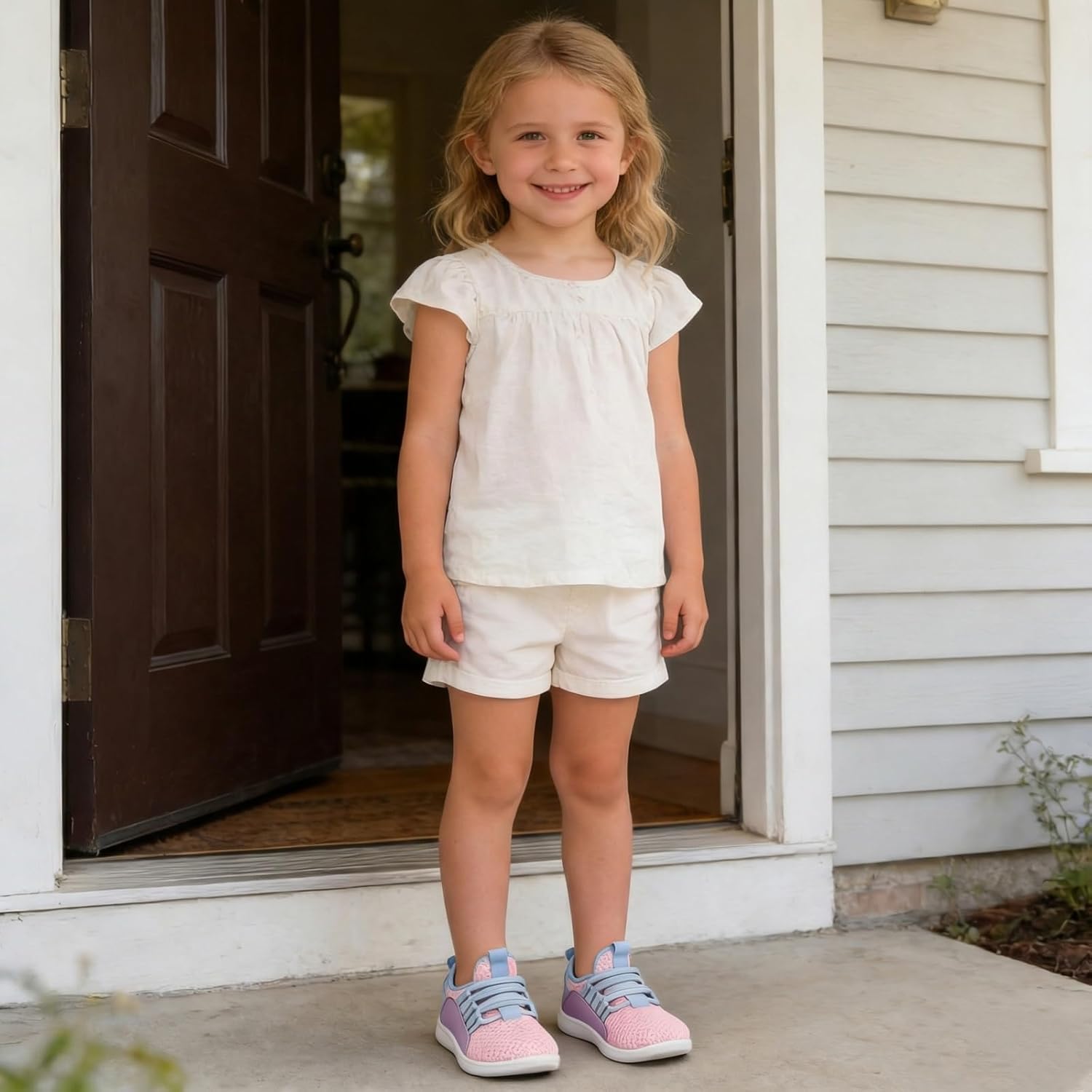 FEETCITY Toddler Shoes Girls Boys Wide Shoes Kids Barefoot Shoes Zero Drop Minimalist Sneakers Slip on Toddler Tennis Sneakers