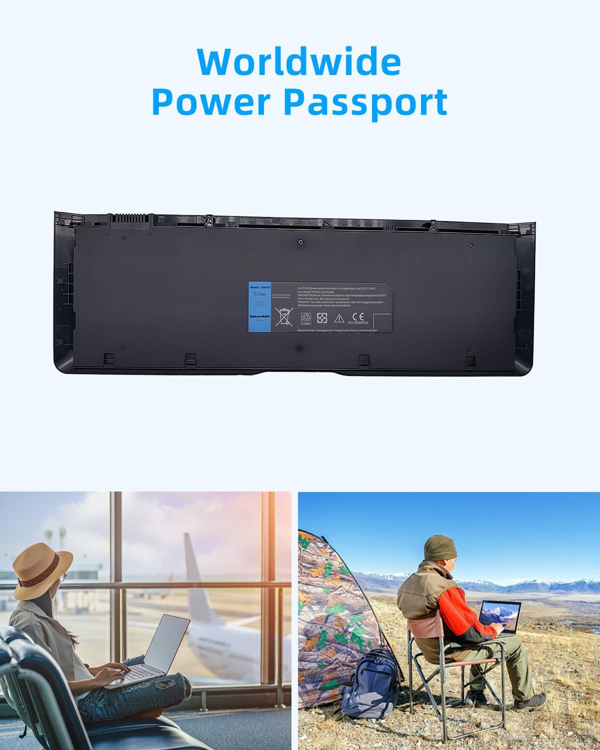 60Wh 9KGF8 Replacement Laptop Battery Replacement for Dell Latitude 6430u Ultrabook Series,fit with P/N FNTV 7HRJW 7XHVM TRM4D XX1D1 312-1424 312-1425 - 11.1V High Performance