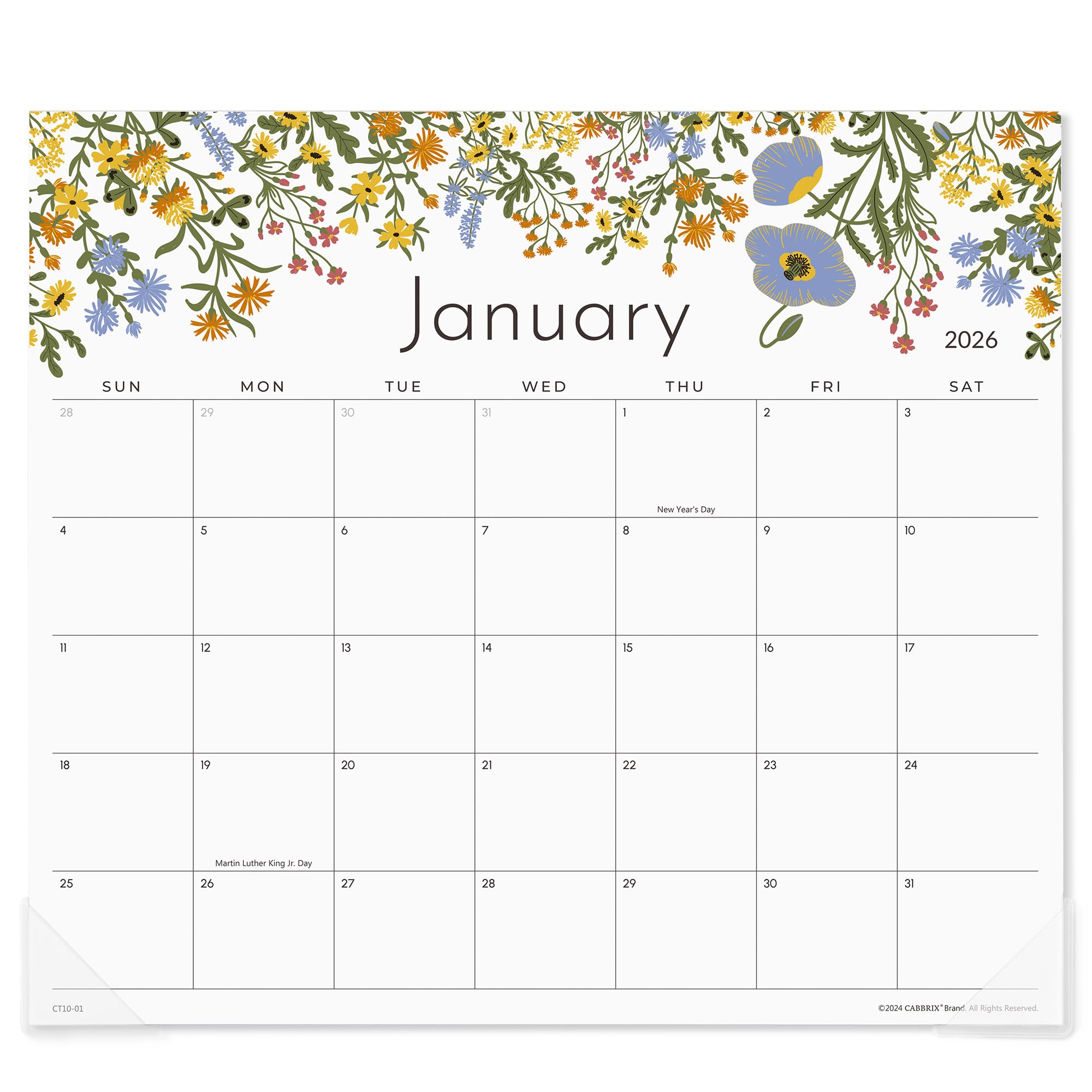 Cabbrix Magnetic Calendar for Fridge, 2026 Refrigerator Calendar Include January 2026 to June 2027 for Planning and Organizing Your Life, 13 x 11-1/2 Inches, Floral