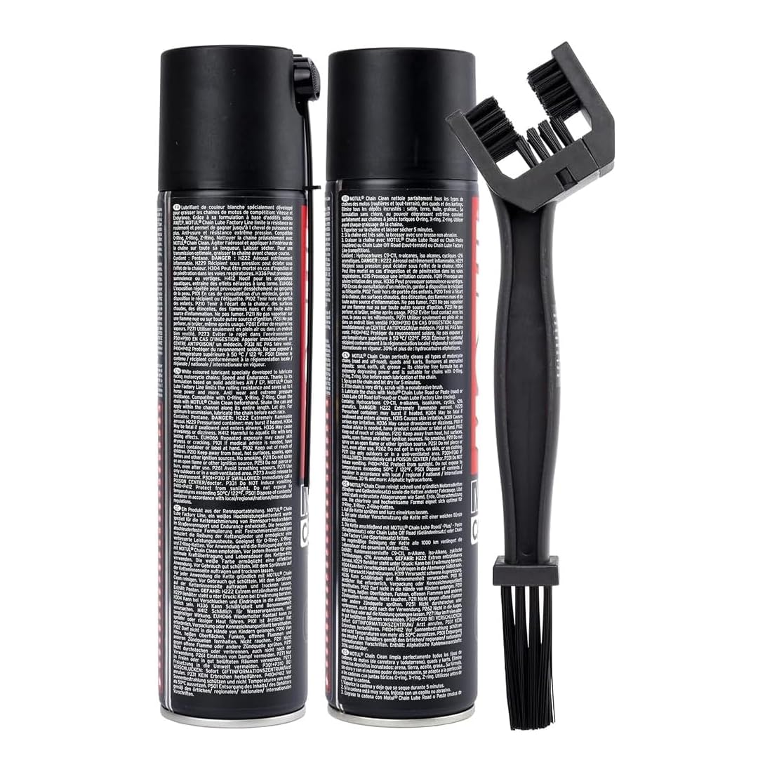 Kit detergente lubrificante per catena Motul C4 400 ml + C1 400 ml + spazzola per la pulizia della catena