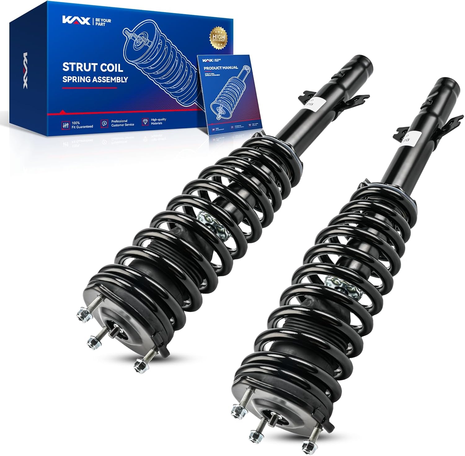 KAX Front Struts and Shocks Complete Assembly with Coil Spring for 2009-2013 Mazda 6, Amortiguadores Delanteros Replaces OE#: 172568/172569