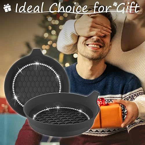 Miniatura 7 de 2 posavasos para automóvil, portavasos universales para accesorios interiores de automóvil, insertos de portavasos brillantes para mujeres,