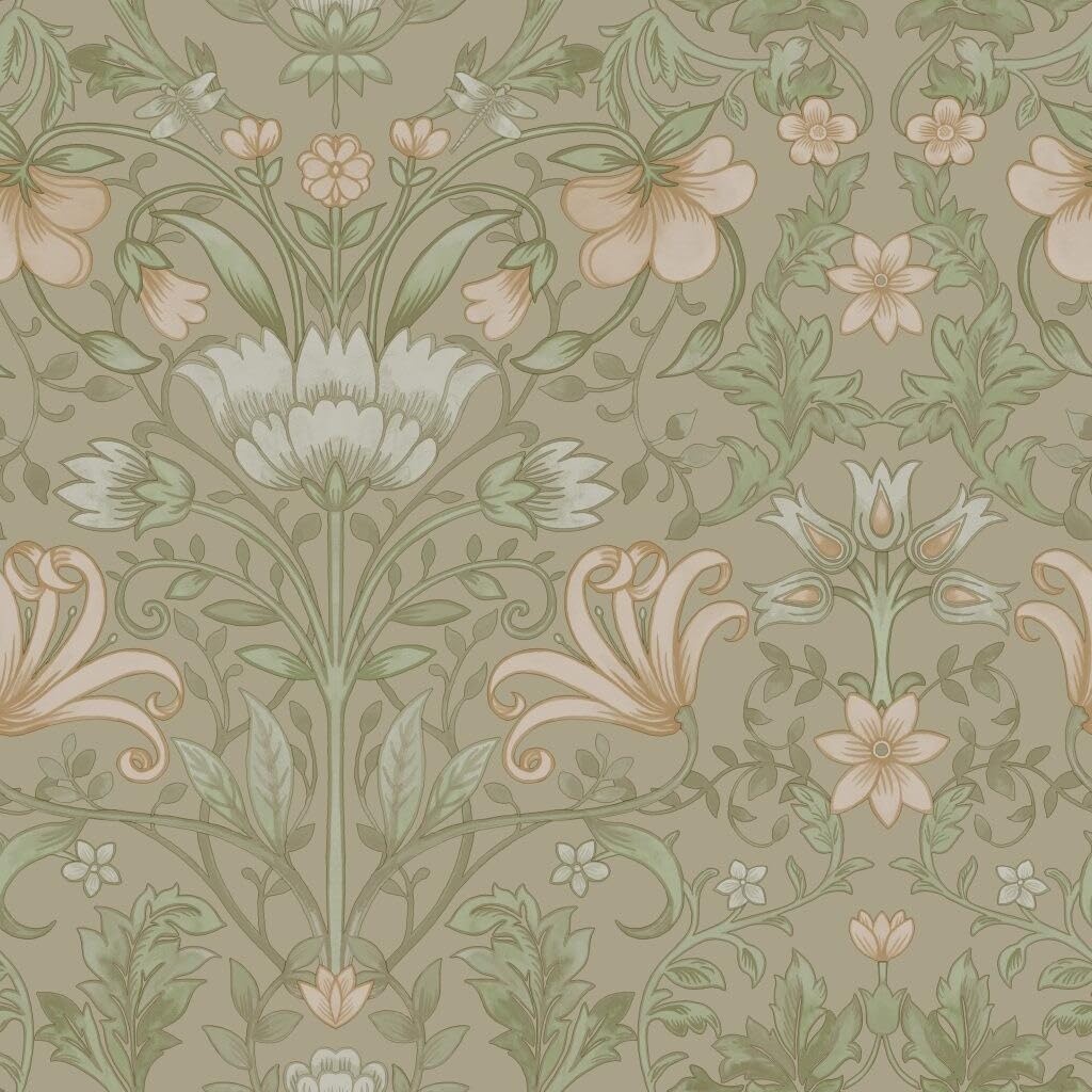Holden Decor Vintage Floral Beige Wallpaper 13551 - Botanical Flower Leaf Garden