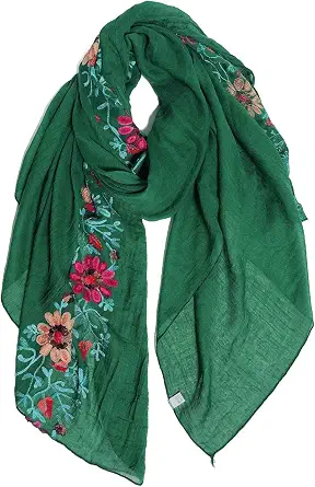 Gerinly Stylish Scarves for Women Lightweight Lace Printed Wrap Shawl