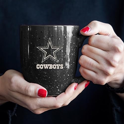 Miniatura 149 de Rico Industries, NFL Football - Taza de café de 16 oz de cerámica moteada, grabada con láser y de color de los equipos de fútbol americano de la NFL