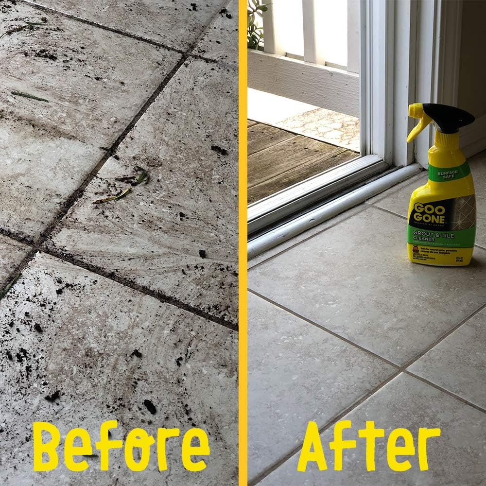Goo Gone Grout and Tile Cleaner - 28 Ounce - Removes Tough Stains Dirt Caused by Mold Mildew Soap Scum and Hard Water Staining - Safe on Tile Ceramic Porcelain : Tools & Home Improvement