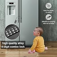 Vista 8 de Adjustable Combination Cable Lock - 6.5ft Steel Cord for Trail Camera, Kayak, Luggage, Suitcase, Helmet - Zinc Alloy, 10,000 Codes, Easy to Use