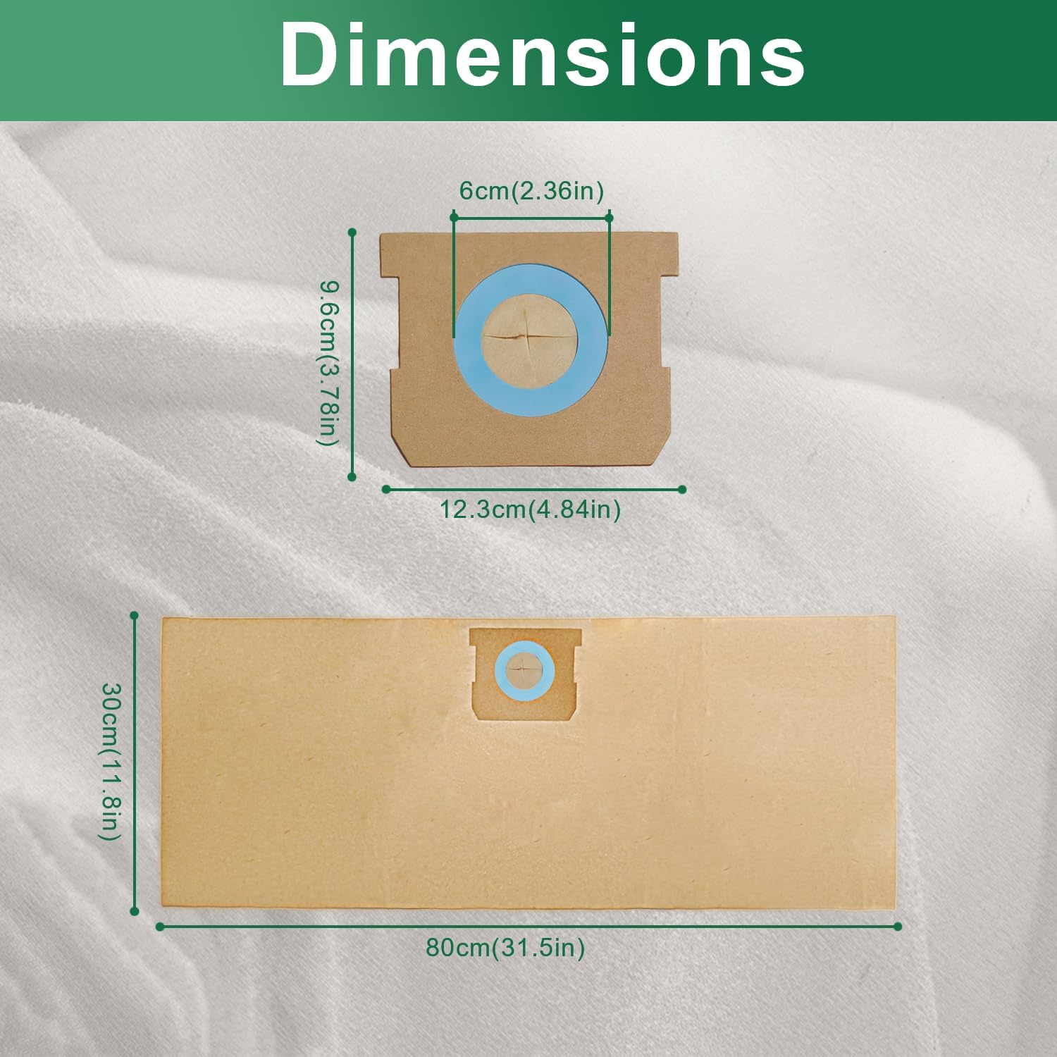 12 Pack DXVA19-4104 Vacuum Bags Compatible with DEWALT 5 to 8 Gallon Wet/Dry Vacuum For DXV05P, DXV06PL, DXV08S, Disposable Vacuum Filter Bags (12 Pack)