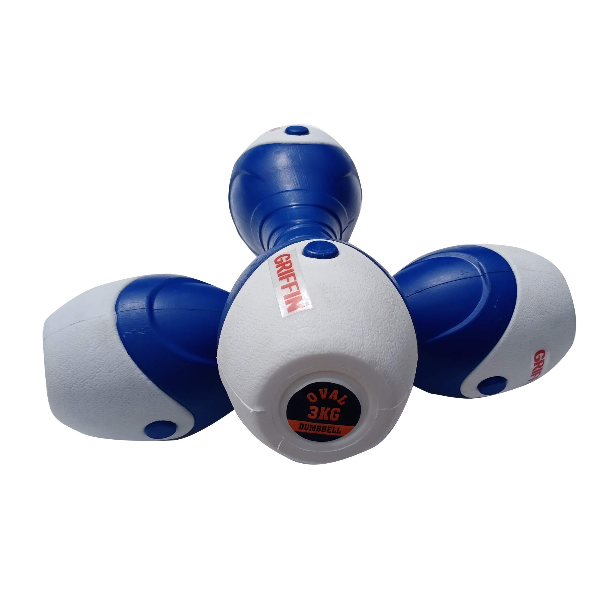 GRIFFIN PVC Oval Dumbbell 1Pair (3kg+3kg =6kg) Home Gym Exercise, Fitness and Weights for Women and Men Dumbbells Set(Bllue/White) (B08ZFT45Y6) Amazon Price History, Amazon Price Tracker