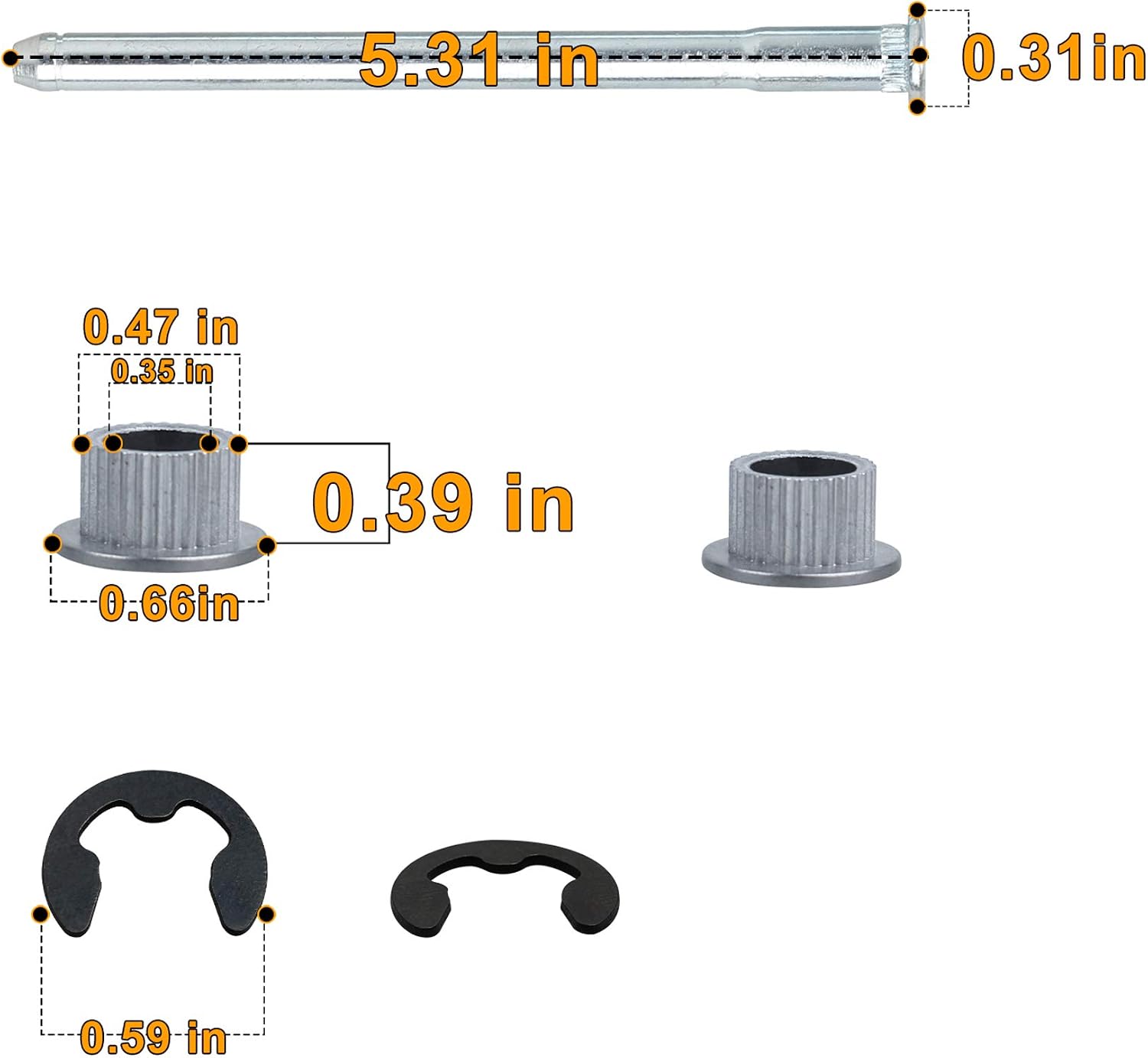 NDRUSH Door Hinge Pins Bushings Repair Kit Replacement Compatible with Chevy 1988-2002 GMC Fullsize Truck SUV