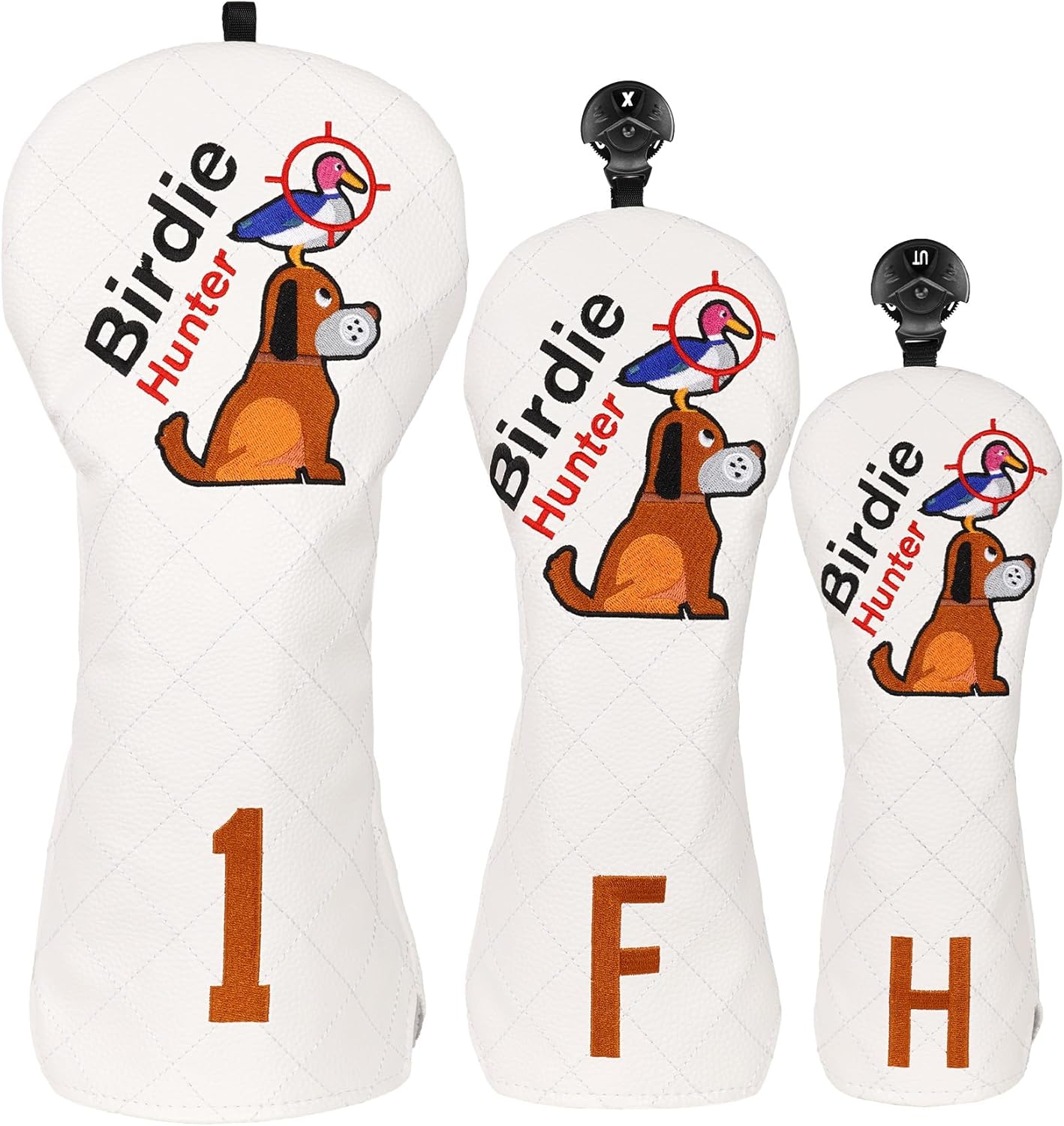 Big Teeth Golf Club Covers Golden Retriever, Golf Head Covers Mallet Putter Cover Putter Cover Magnetic Birdie Hunting Embroidered Headcover White Golf Club Head Covers