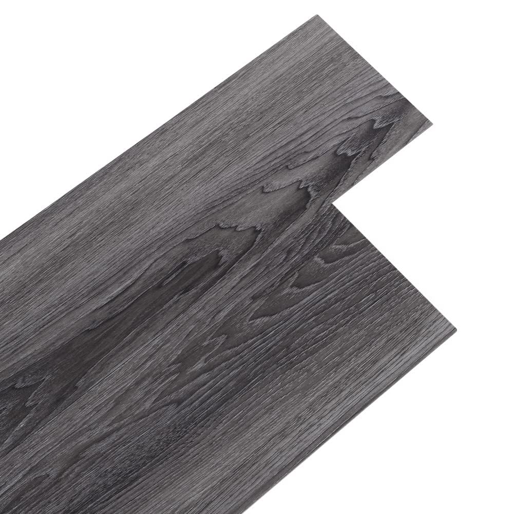 INMOZATA 36Pcs Self-Adhesive PVC Flooring Planks Floorboard Planks Waterproof Floor Wall Stickers for Kitchen Bathroom Home Floor Tile (Dark Grey) โ image 1